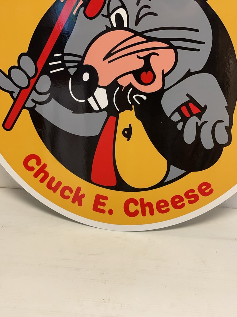 Chuck E. Cheese Round Plastic Sign - 3