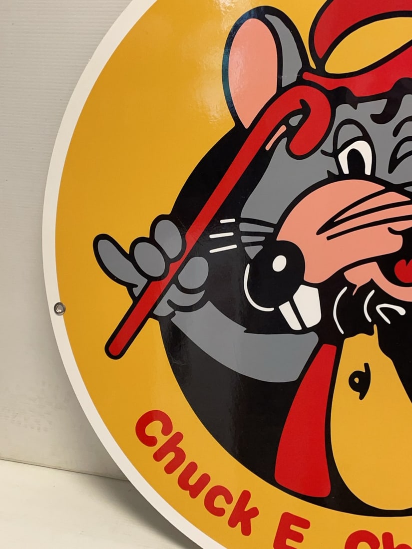 Chuck E. Cheese Round Plastic Sign - 4