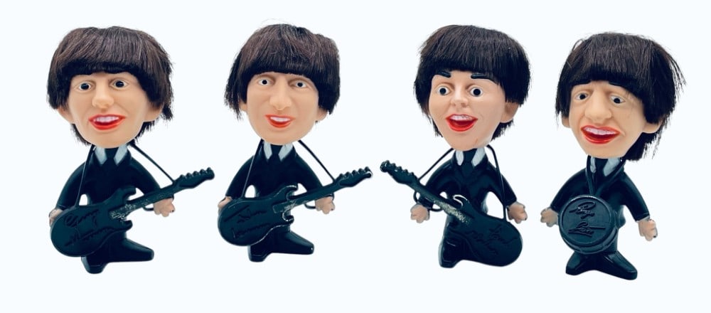 (4) 1964 Beatles REMCO Hard Body Figures w/Instruments (1 of 20)