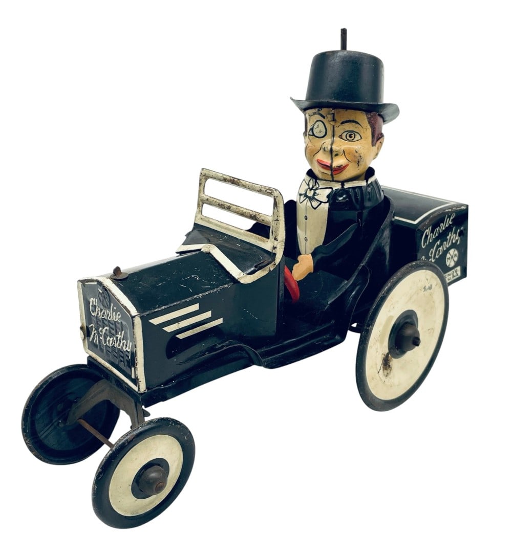 Marx Charlie McCarthy Tin Litho Wind Up Crazy Car (1 of 8)