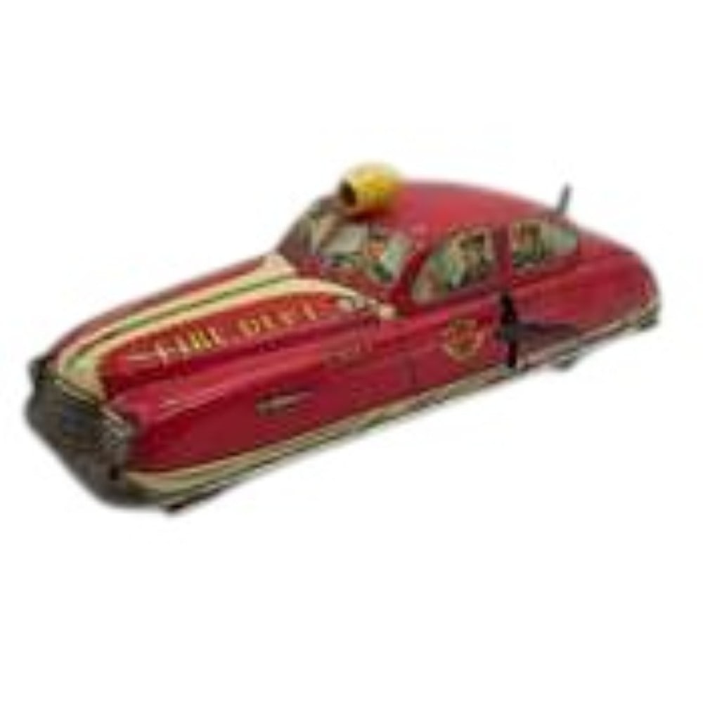 Vintage Tin Litho Friction Chief Fire Department Car (1 of 13)