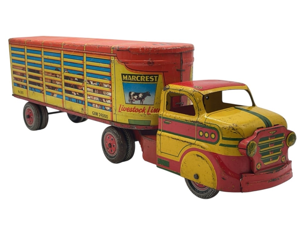 Vintage Marx Marcrest Livestock Limes Pressed Steel Truck (1 of 16)