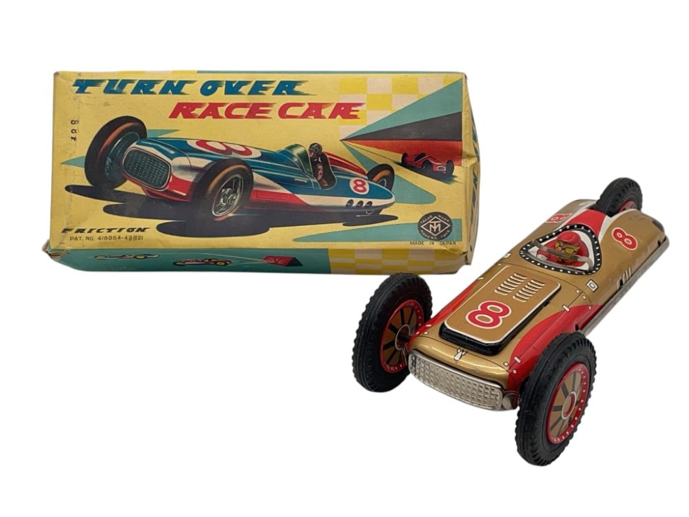 Japan Turn Over Friction Race Car Tin Litho Toy (1 of 17)