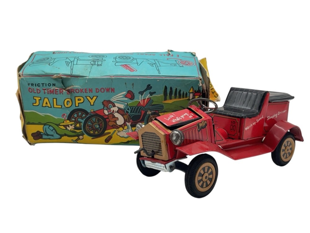 Vintage Friction Old Timer Broken Down Jalopy Tin Litho Car (1 of 19)