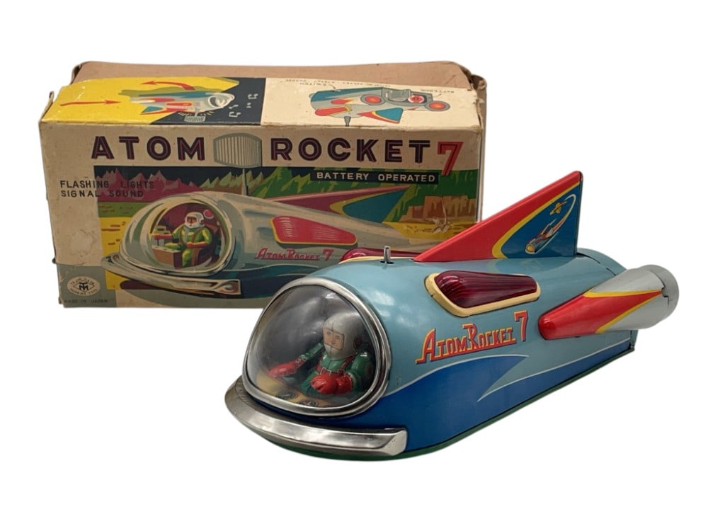 Modern Toys Atom Rocket 7 Tin Litho Spaceship (1 of 14)