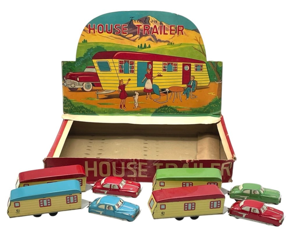 Vintage Friction House Trailer Tin Litho Store Display (1 of 20)