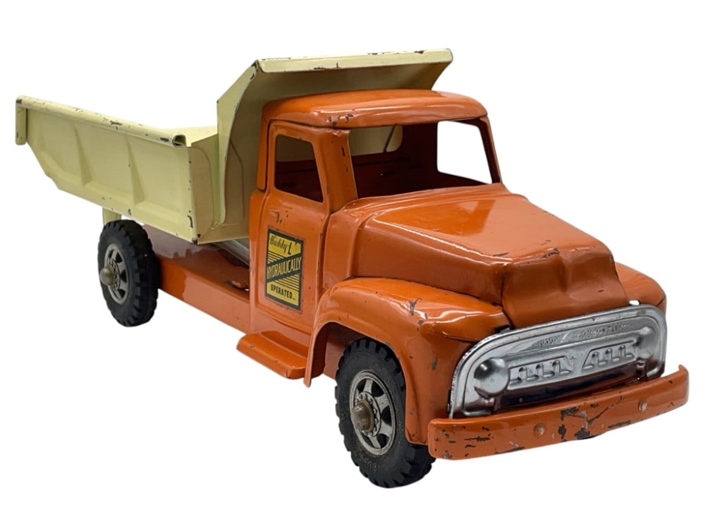 Buddy L Hydraulic Pressed Steel Orange Dump Truck (1 of 14)