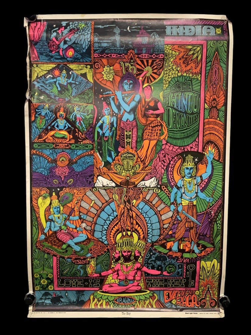 1968 Orbit Graphics ?Love is the Key? Celestial Art #3 Blacklight Poster (1 of 18)