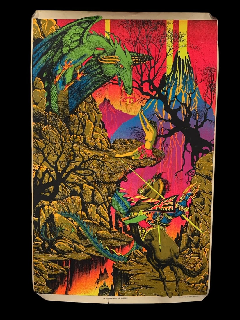 1970?s ?St.George and The Dragon? Blacklight Poster (1 of 18)