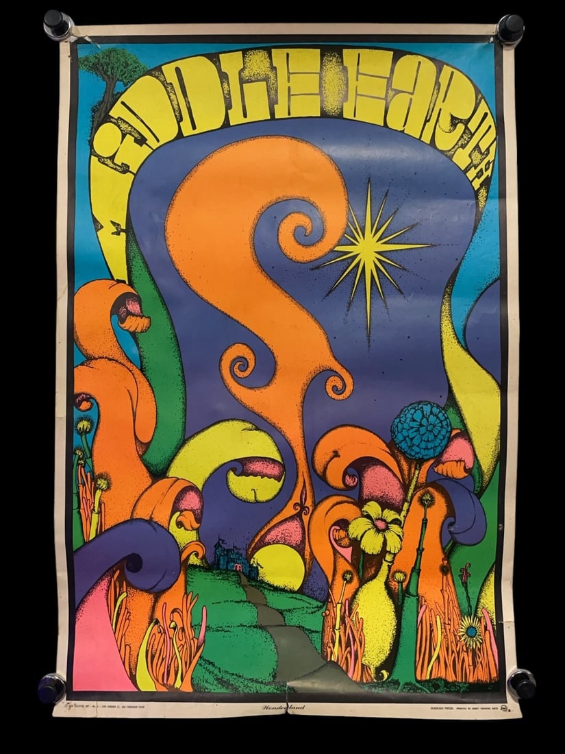 1968 Orbit Graphic ?Wonderland? Middle Earth Blacklight Poster (1 of 15)