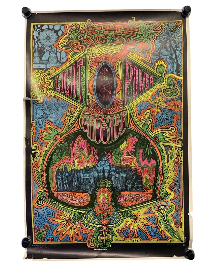 1968 Orbit Graphic Wespac ?The Light and Power Crusade? Black Light Poster (1 of 9)