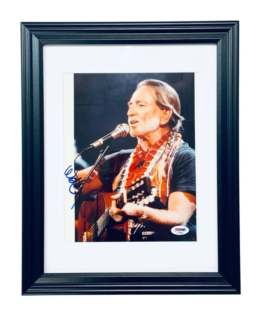 Willie Nelson Signed Colored Photograph: Willie Nelson Signed Colored Photograph. Photograph is Signed in Blue Marker and PSA Authenticated. Measures 12? x 15