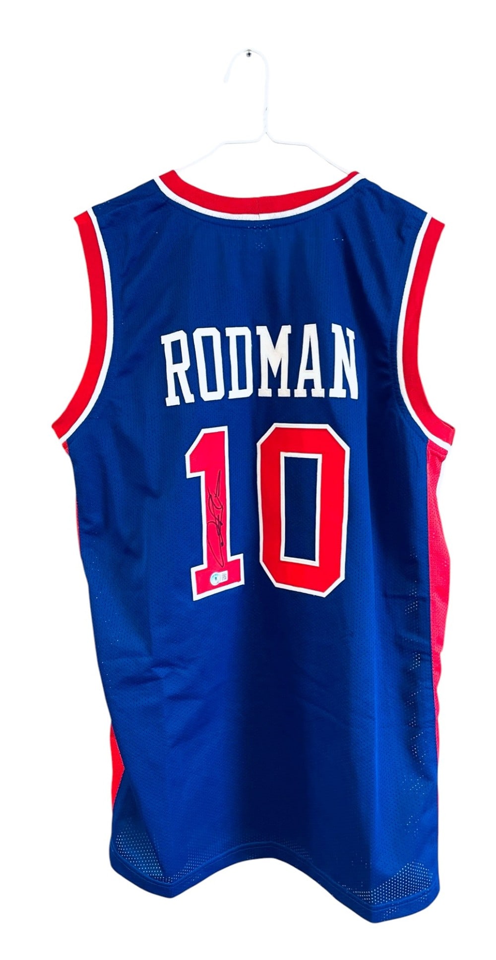 Dennis Rodman Signed Detroit Pistons Jersey: Dennis Rodman Signed Detroit Pistons Jersey. Jersey is Signed in Black Marker and Beckett Authenticated. XL Jersey