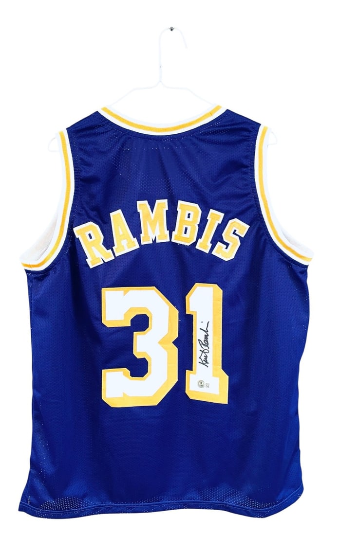 Kurt Rambis Signed Los Angeles Lakers Jersey: Kurt Rambis Signed Los Angeles Lakers Jersey. Jersey is Signed in Black Marker and Beckett Authenticated. XL Jersey