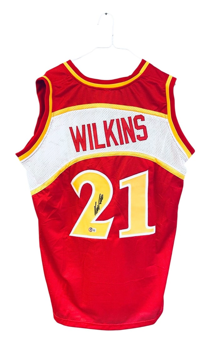 Dominique Wilkins Atlanta Hawks Jersey: Dominique Wilkins Atlanta Hawks Jersey. Jersey is Signed in Black Marker and Beckett Authenticated. XL Jersey