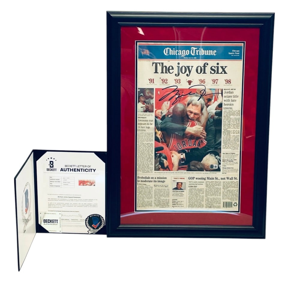Michael Jordan Signed Chicago Tribune Newspaper (1 of 13)