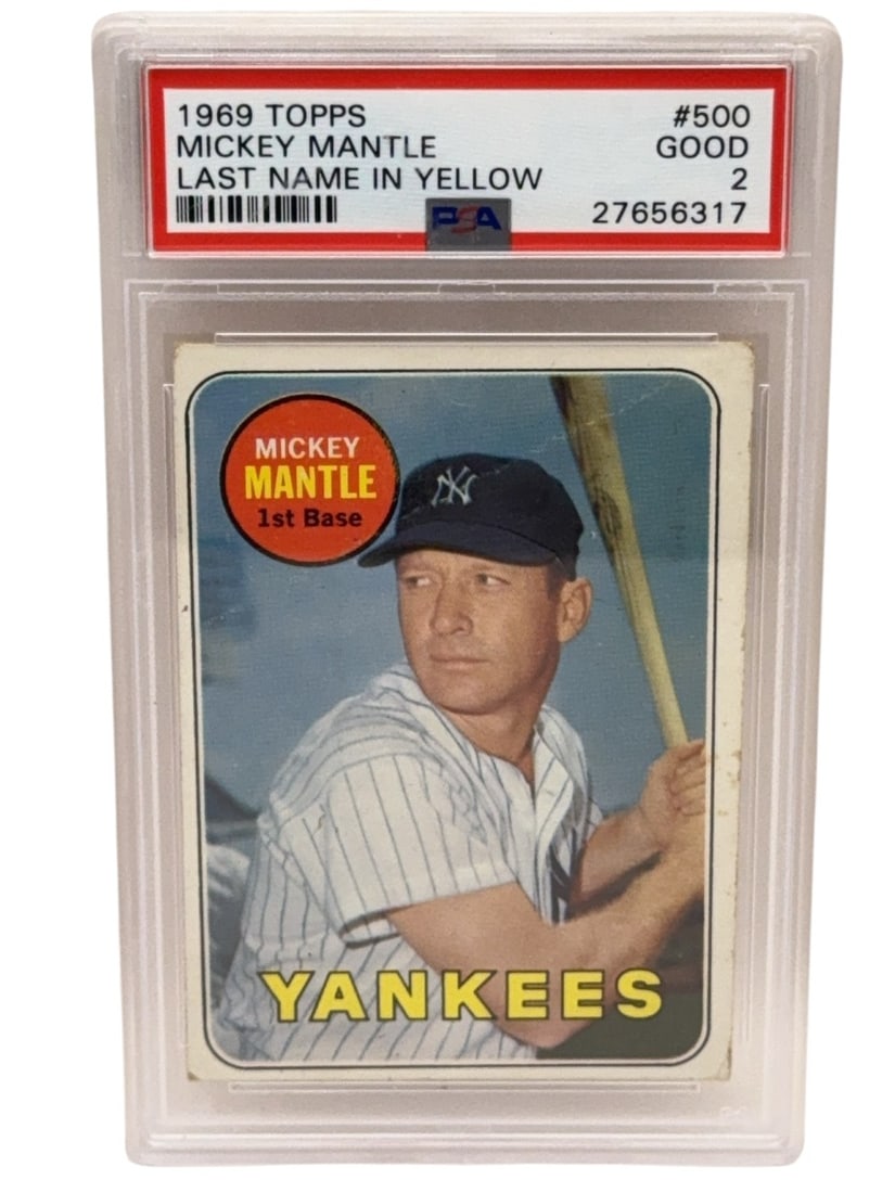 MICKEY MANTLE 1969 Topps Baseball Trading Card Graded PSA 2 GOOD (1 of 2)