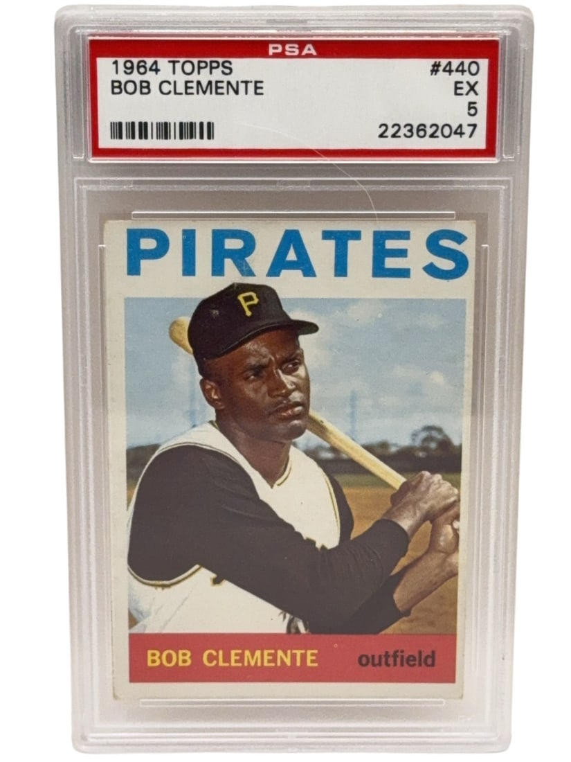 BOB CLEMENTE 1964 Topps Baseball Trading Card Graded PSA 5 EX (1 of 2)