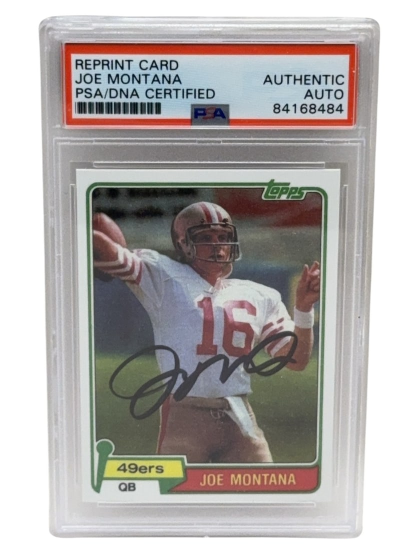 JOE MONTANA Autograph Signature on 1981 Topps Football Trading Card Graded PSA Authentic Auto: JOE MONTANA Autograph Signature on 1981 Topps Football Trading Card Graded PSA Authentic Auto PSA/DNA Certified reprint football card