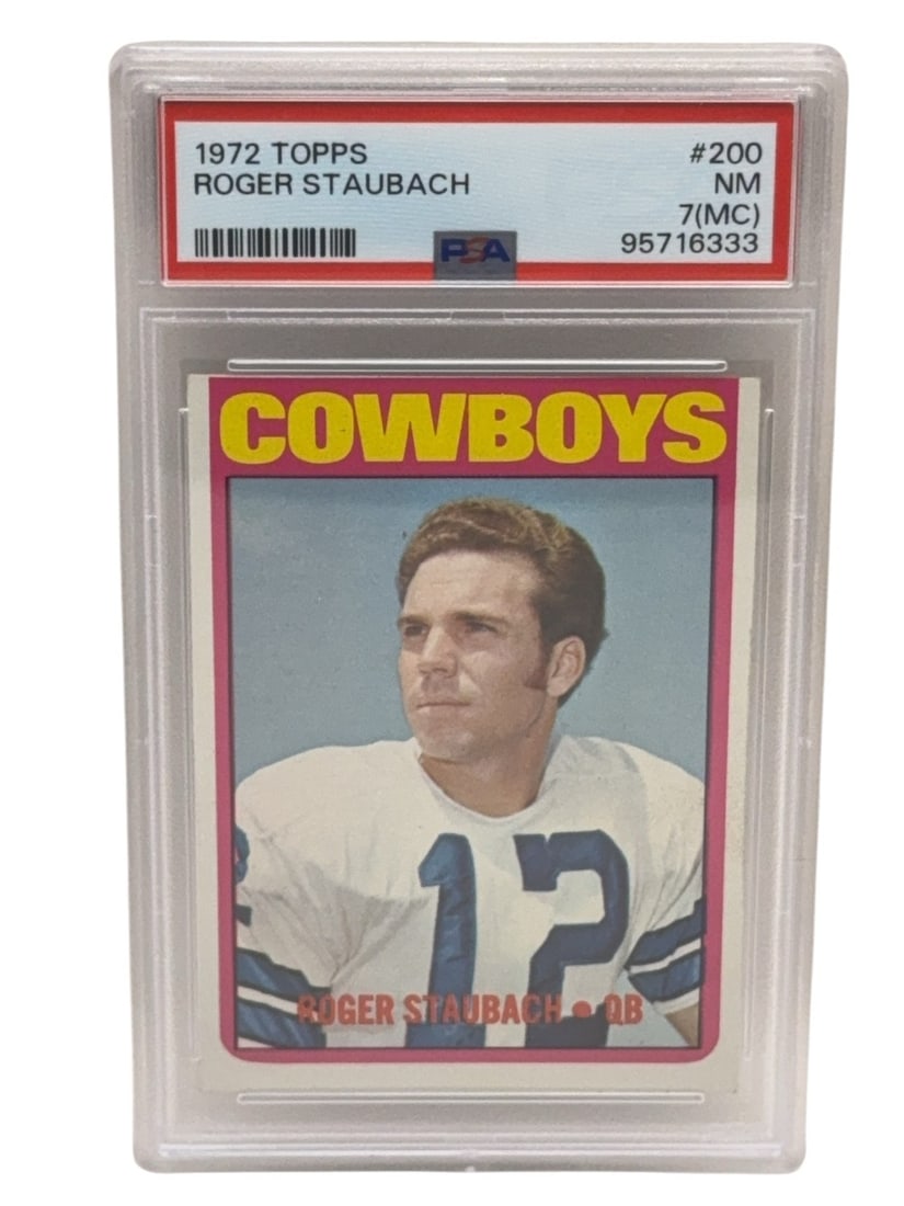 ROGER STAUBACH 1981 Topps Football Trading Card Graded PSA 7 NEAR MINT (MC) (1 of 2)
