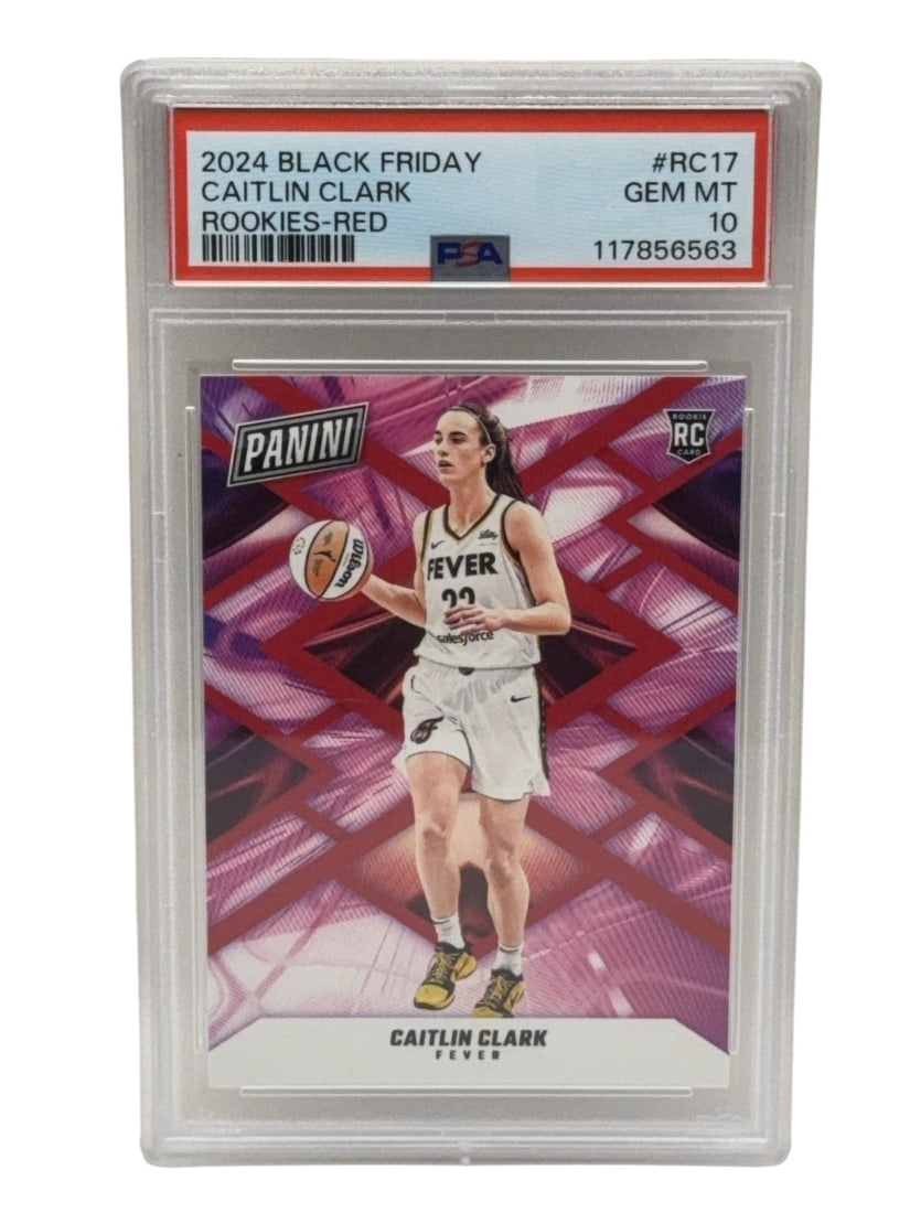 CAITLIN CLARK 2024 Panini Black Friday Rookie Red Graded PSA GEM MINT 10: CAITLIN CLARK 2024 Panini Black Friday Rookie Red Basketball Trading Card 24/125 Graded PSA GEM MINT 10