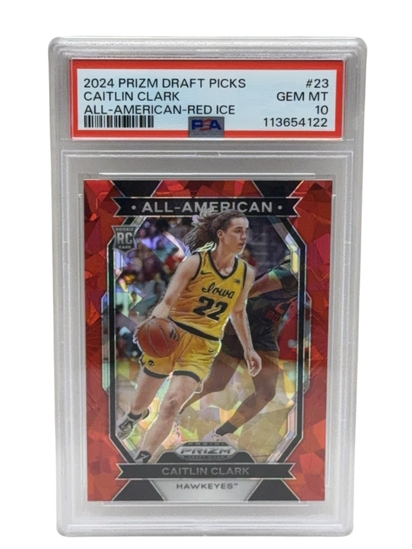 CAITLIN CLARK 2024 Panini Rookie All American Red Ice Graded PSA GEM MINT 10 (1 of 2)