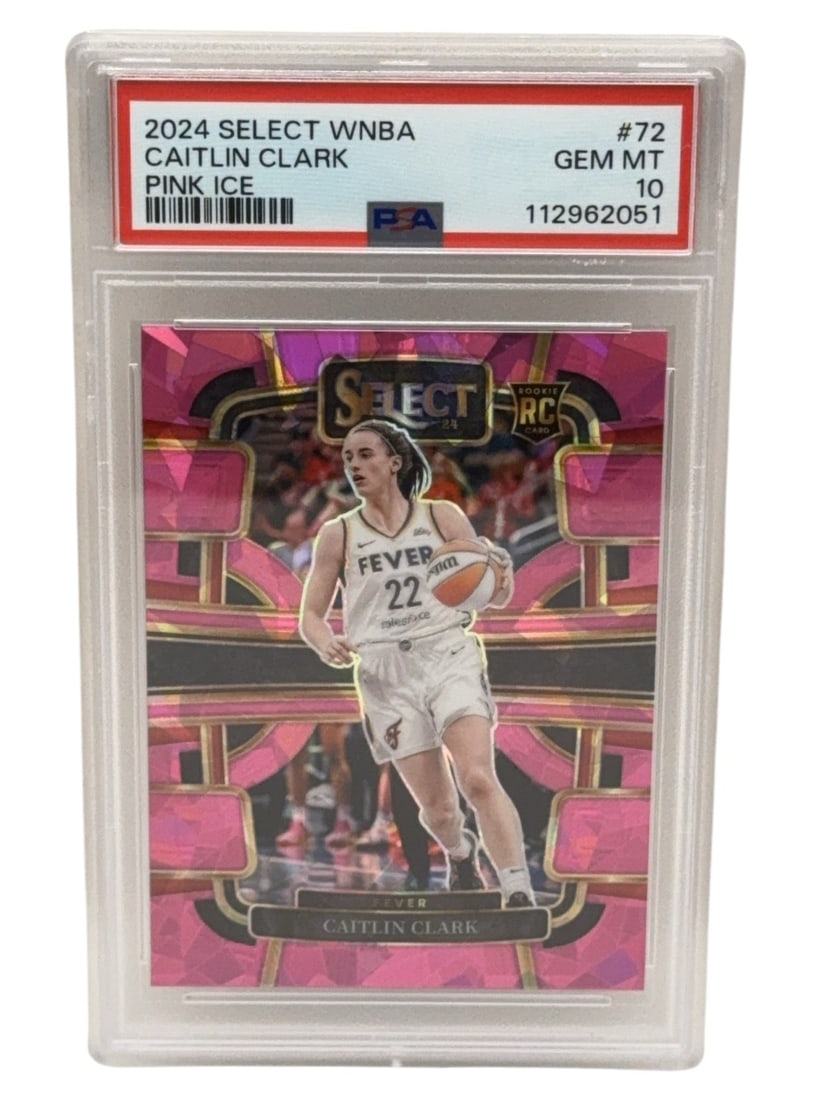 CAITLIN CLARK 2024 Panini Select Rookie Pink Ice Graded PSA GEM MINT 10 (1 of 2)