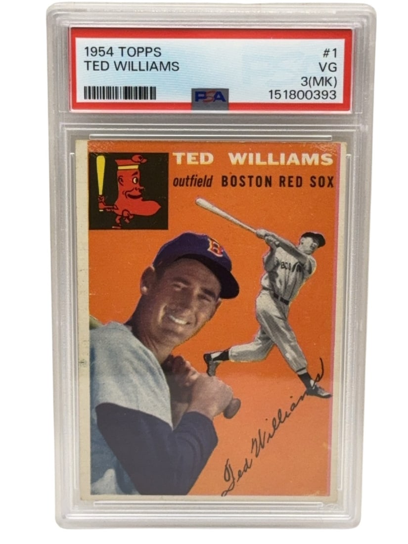 TED WILLIAMS 1954 Topps Baseball Trading Card Graded PSA Very Good 3 (MK) (1 of 3)