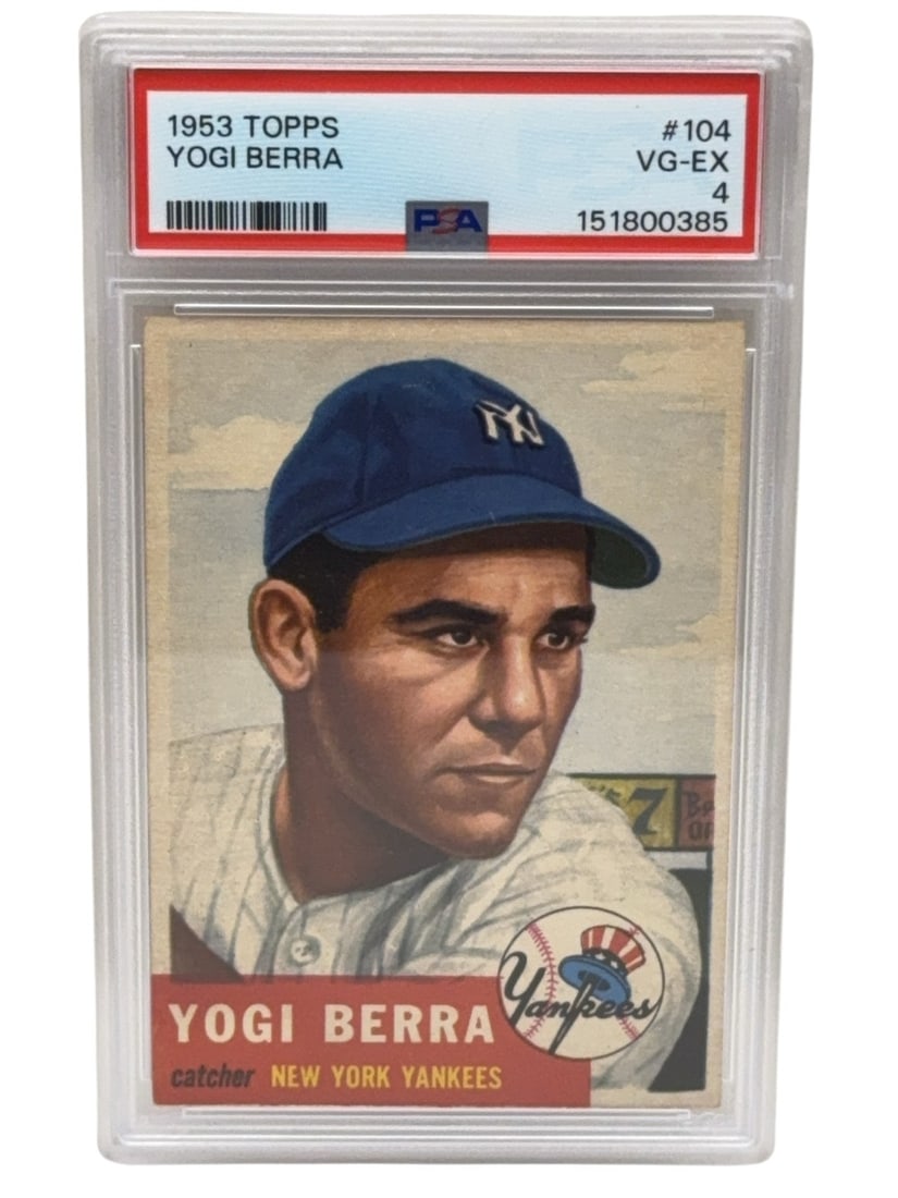 YOGI BERRA 1953 Topps Baseball Trading Card Graded PSA VG-EX 4 (1 of 3)