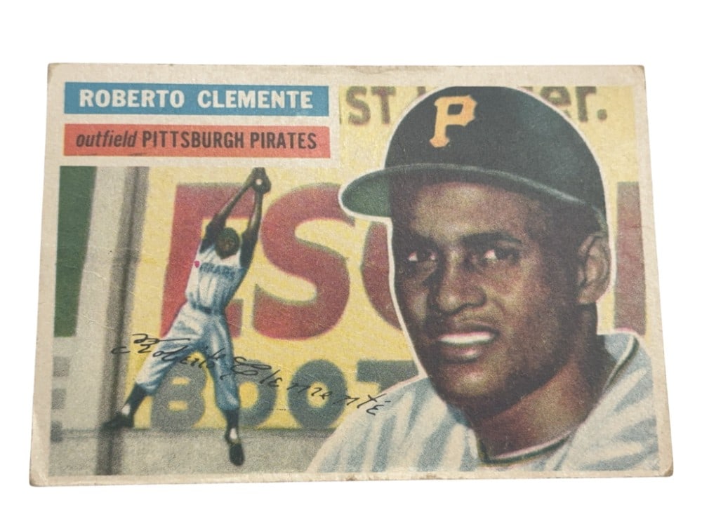 ROBERTO CLEMENTE 1956 Topps Baseball Trading Card White Back (1 of 7)