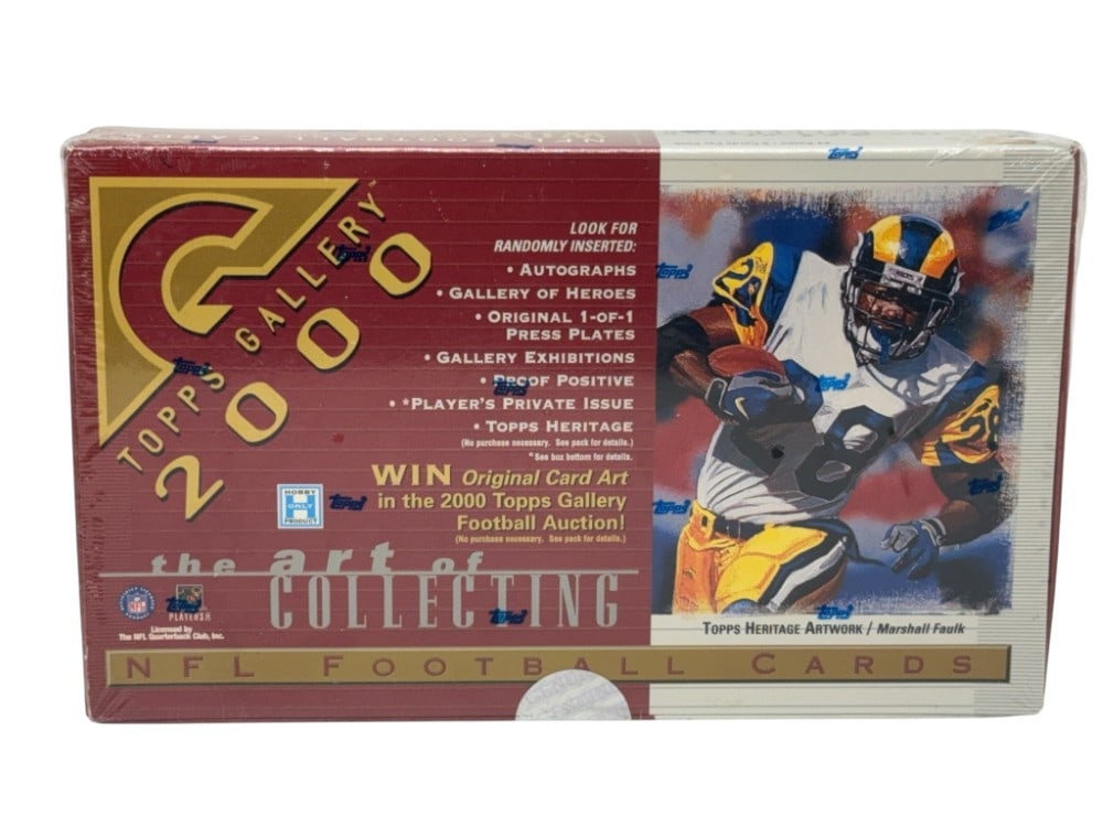 2000 Sealed Topps Gallery Hobby Football Wax Box 24packs: 2000 Sealed Topps Gallery Hobby Football Wax Box 24packs Lewis, Pennington, Autographs, Gallery of Heroes, Original 1 of 1 Press Plates, Gallery Exhibitions, Proof Positive, Players Private Issue