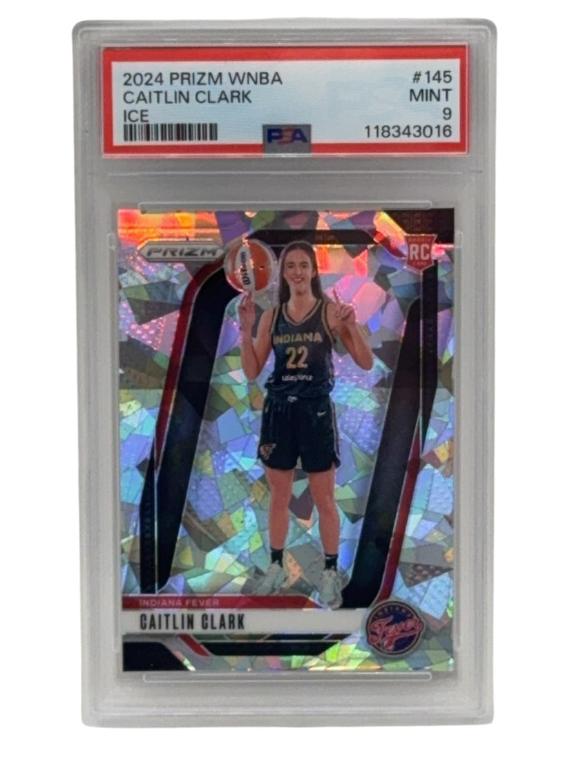 CAITLIN CLARK Graded 2024 Prizm ICE Rookie Basketball Trading Card PSA MINT 9: CAITLIN CLARK Graded 2024 Prizm ICE Rookie Basketball Trading Card PSA MINT 9
