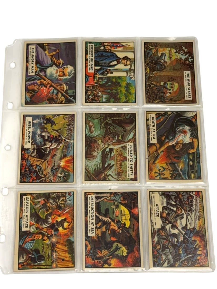 1962 AMERICAN CIVIL WAR NEWS Topps Trading Cards Partial _Set 69/88 cards (1 of 11)