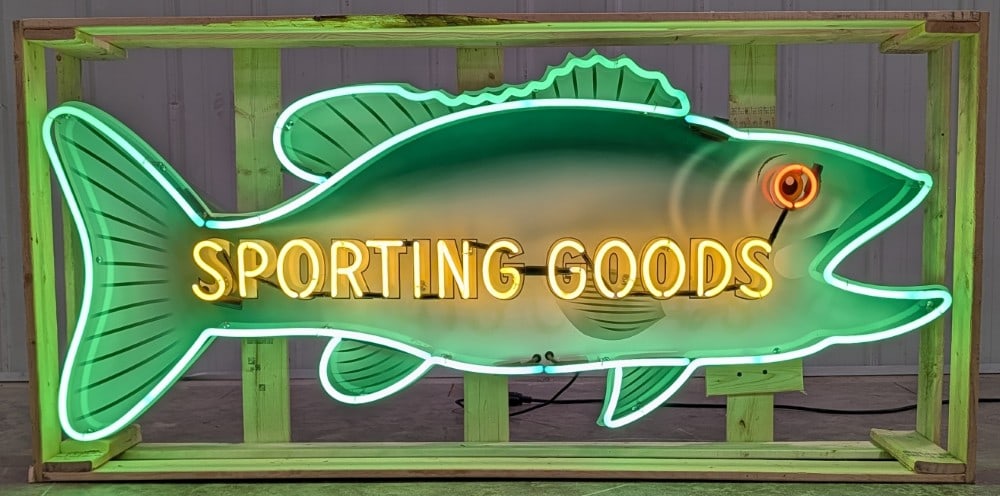 Large 5ft Custom Sporting Goods Bait & Tackle Neon Fish Advertising Sign / Fishing / Lures (1 of 8)