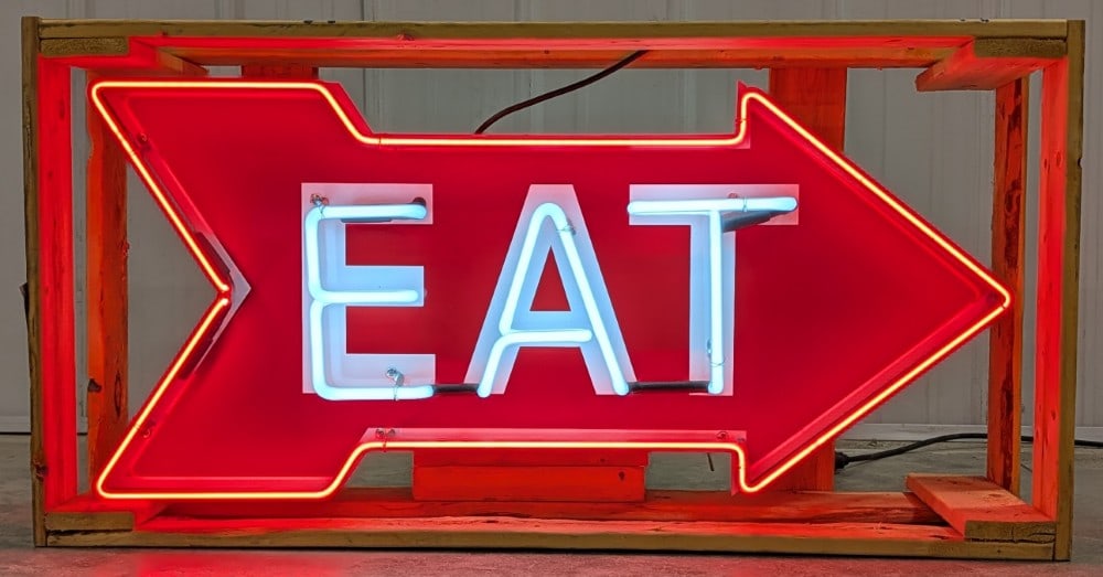 3ft Custom EAT Neon Arrow Advertising Sign (1 of 6)