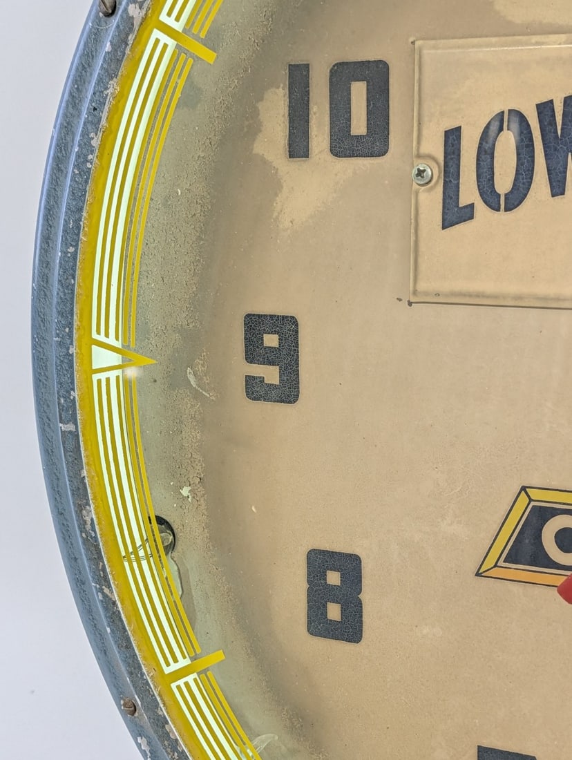 Vintage Chevrolet Dealership Neon Advertising Clock By Lackner / Lowrey Motor Company - 10
