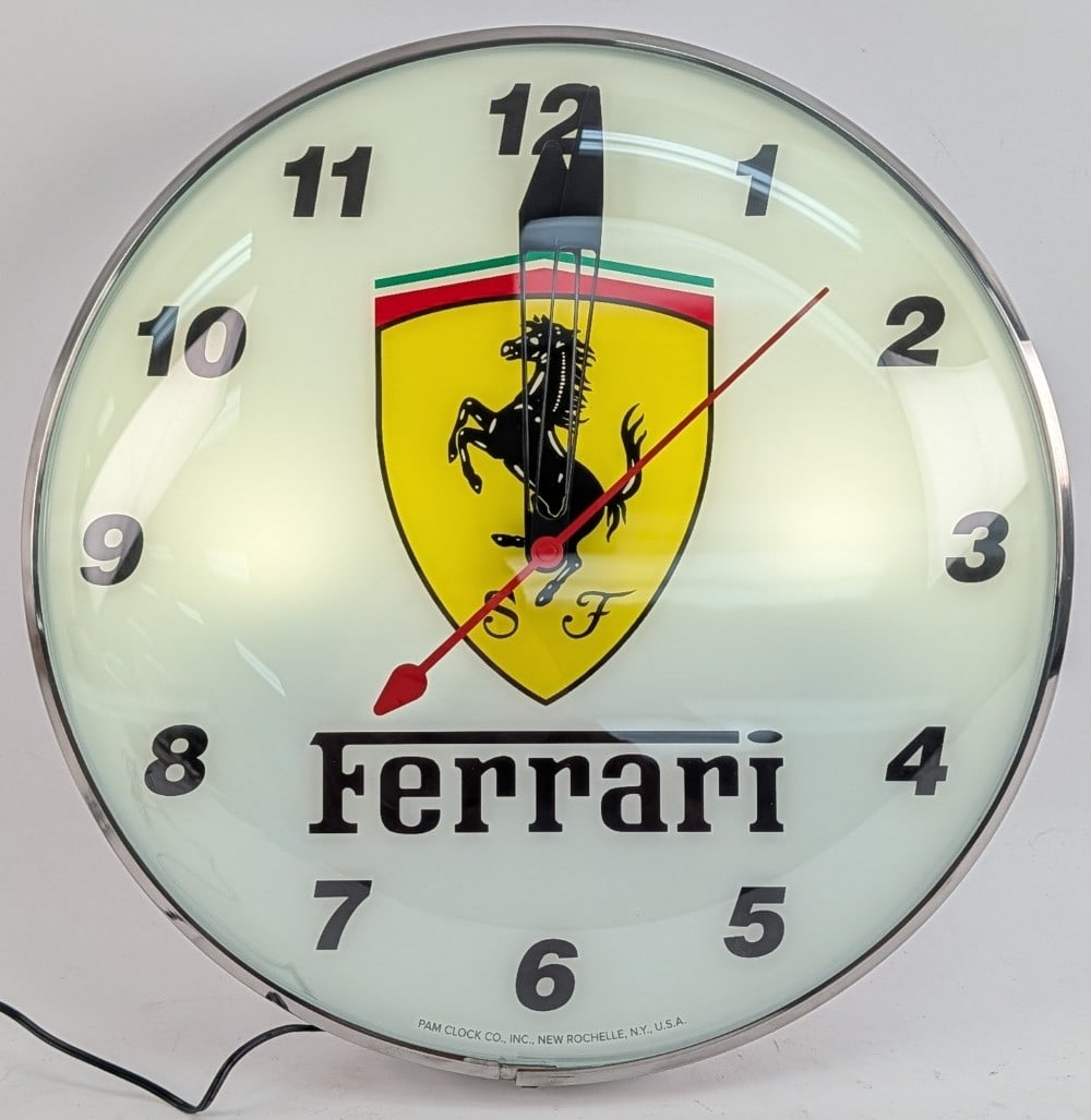 Ferrari Lighted Custom PAM Style Glass Advertising Clock (1 of 20)