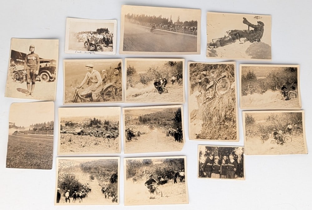 Early 1900s Original Period Motorcycle Photographs / Hill Climb Racing / Indian (1 of 12)