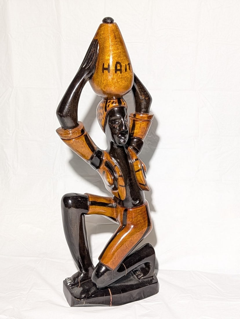 Haitian Carved Wood Tribal Sculpture: Haitian Carved Wood Tribal Sculpture. ?Very nice condition. ?22? tall.