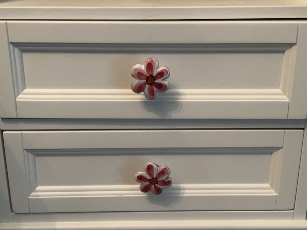 2 2-Drawer Nightstands With Floral Knobs - 4