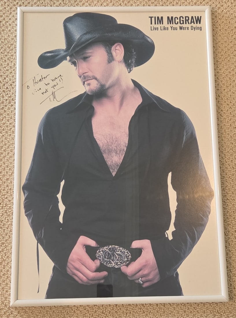 Framed Autographed Poster Of Tim McGraw (1 of 2)
