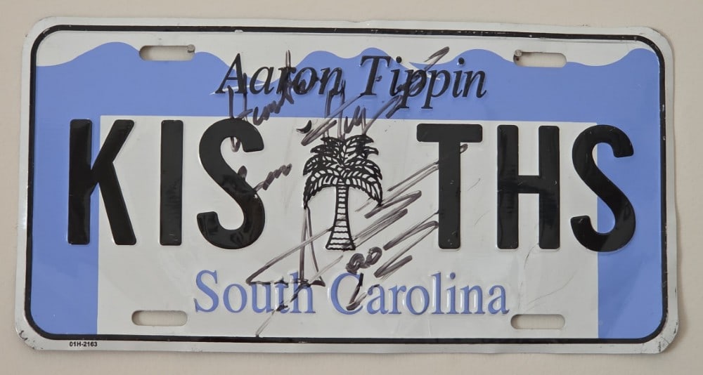 Autographed Aaron Tippin Kis Ths License Plate (1 of 2)