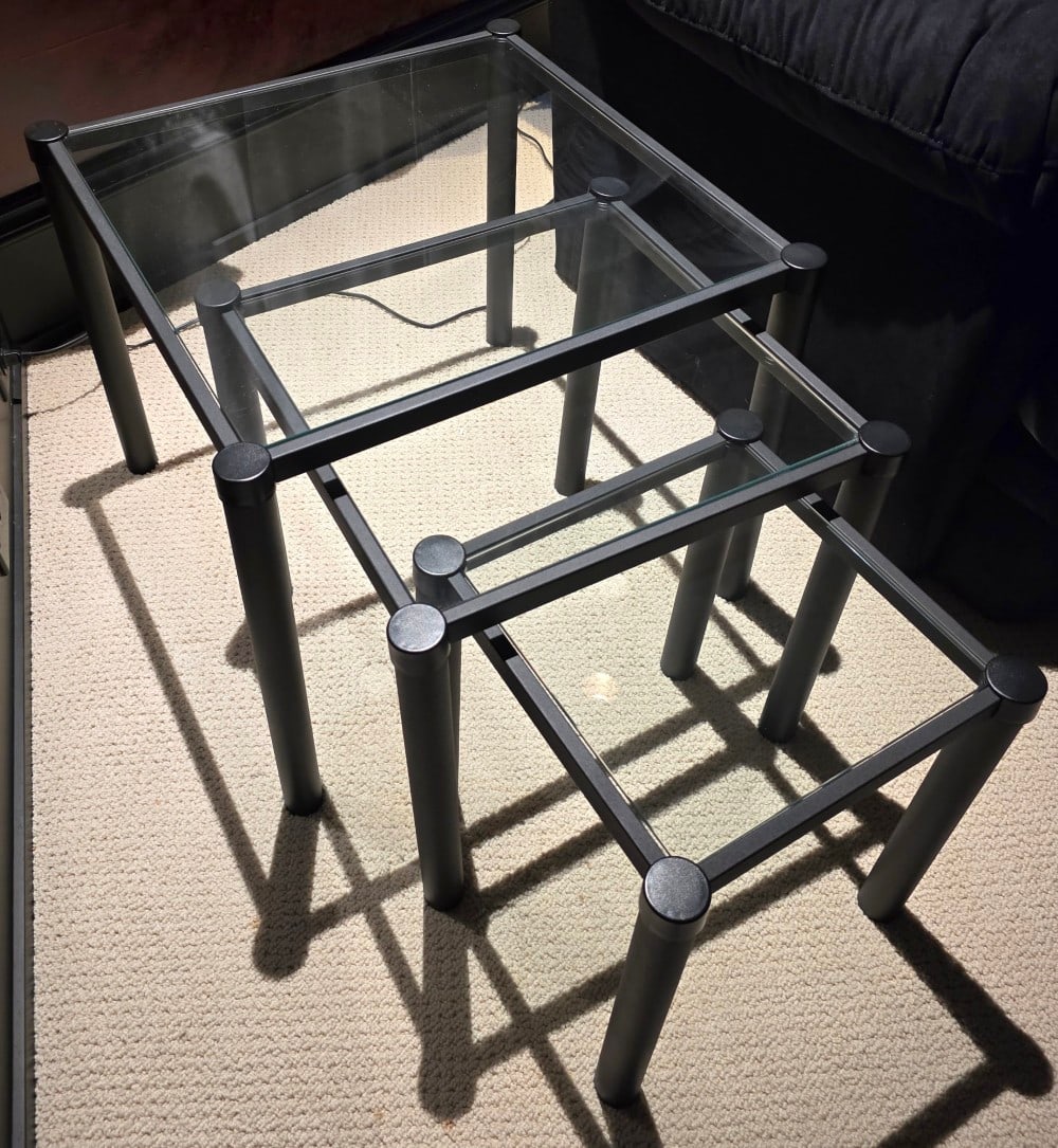 3 Modern Black Nesting Tables - 2