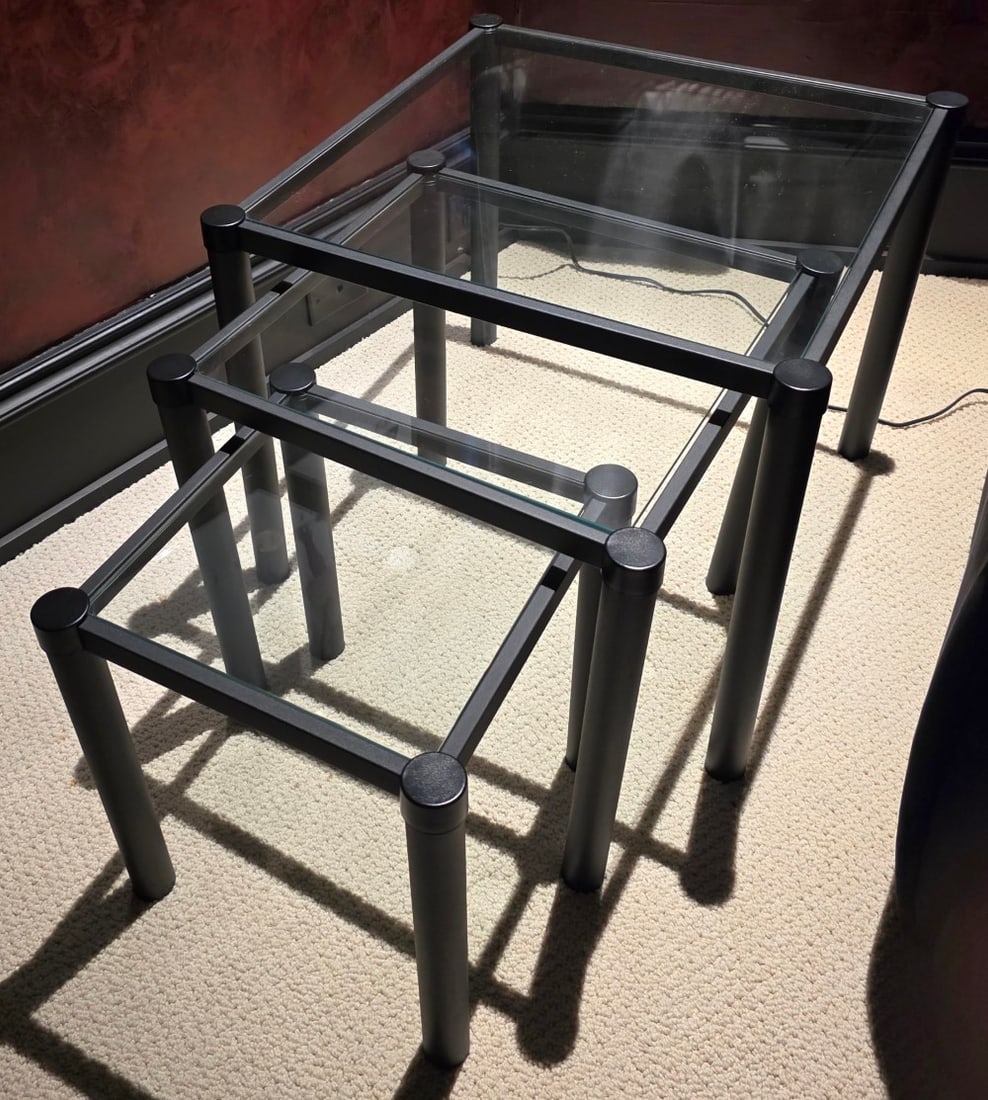 3 Modern Black Nesting Tables - 4