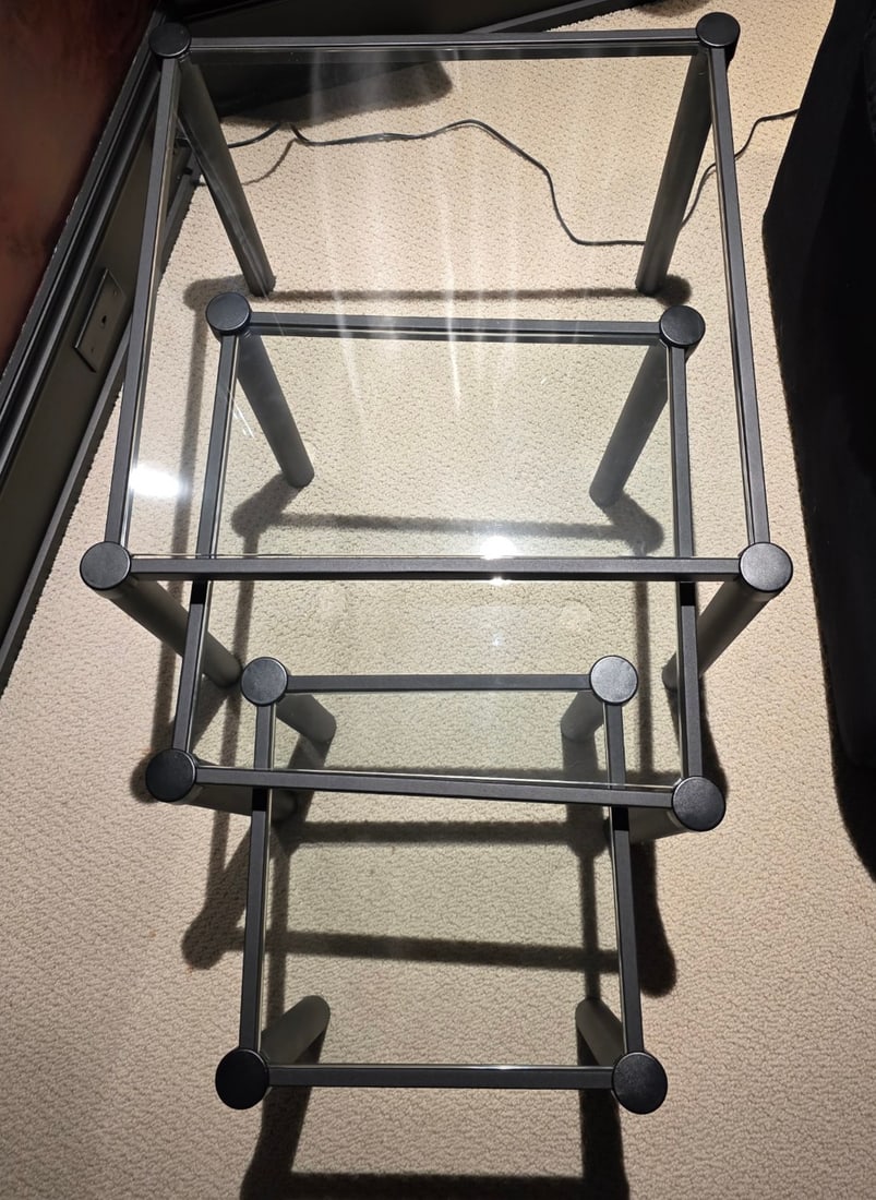 3 Modern Black Nesting Tables - 5