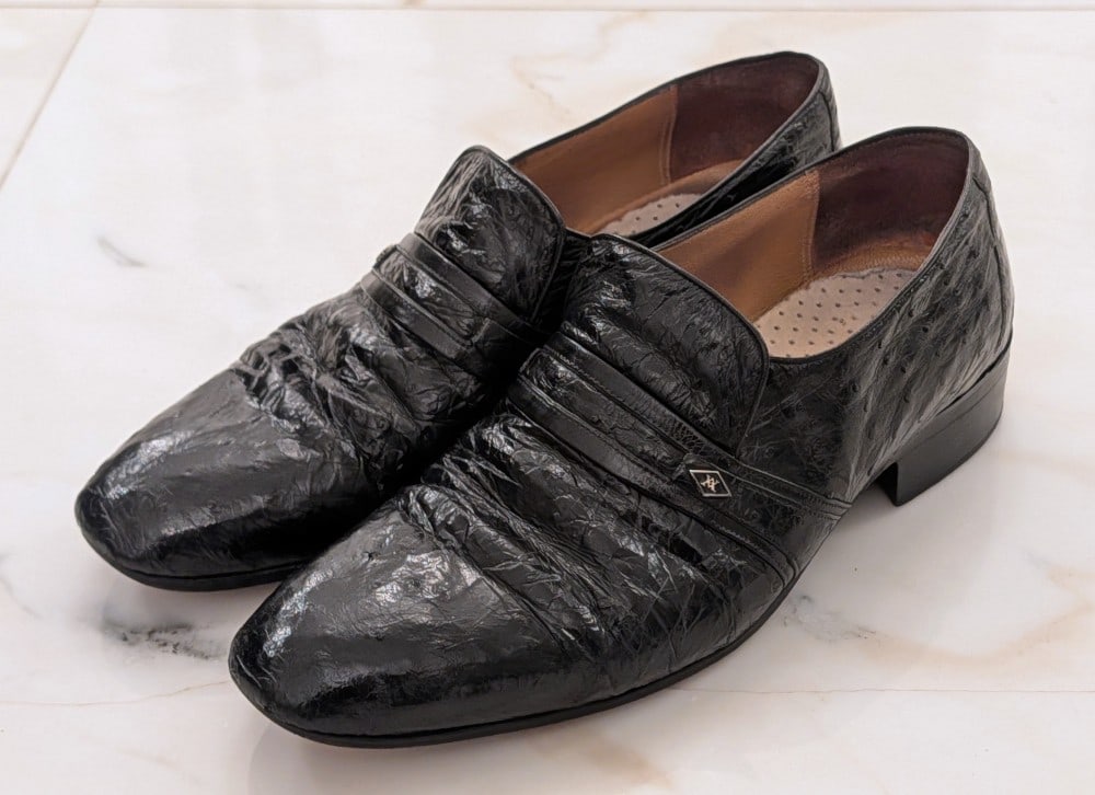 Artioli Black Ostrich Quill Dress Shoes (1 of 6)
