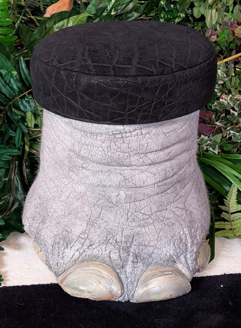 Padded Elephant Foot Taxidermy Stool US RESIDENTS ONLY (1 of 5)