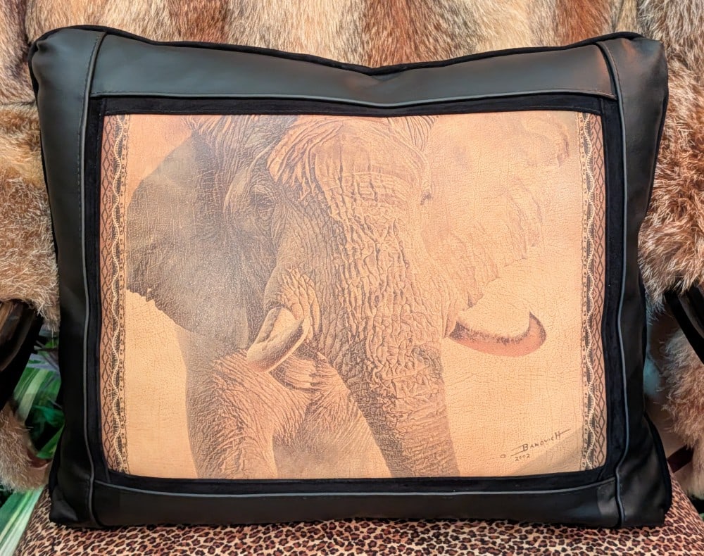 John Banovich 2022 Pillow Featuring an Elephant by Wild Accents (1 of 8)