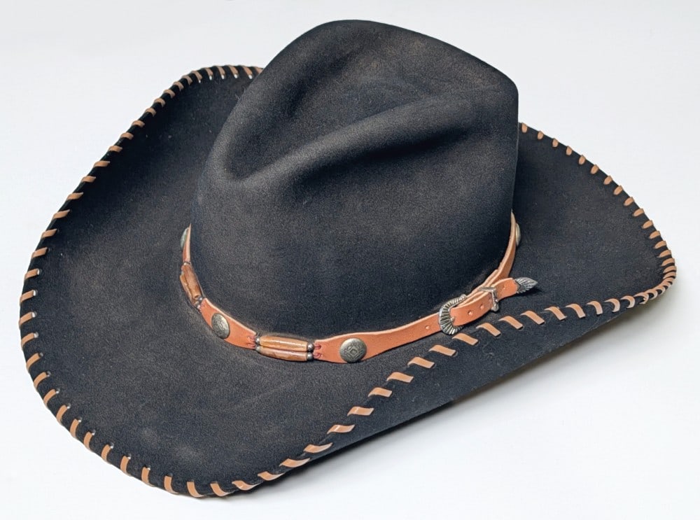 Rand's 20x Beaver Black Cowboy Hat with a Belt Hat Band (1 of 9)