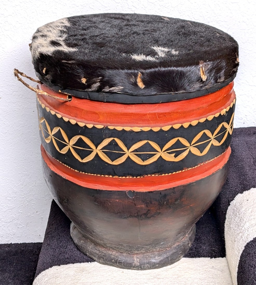 African Tribal Hide Top Drum (1 of 4)